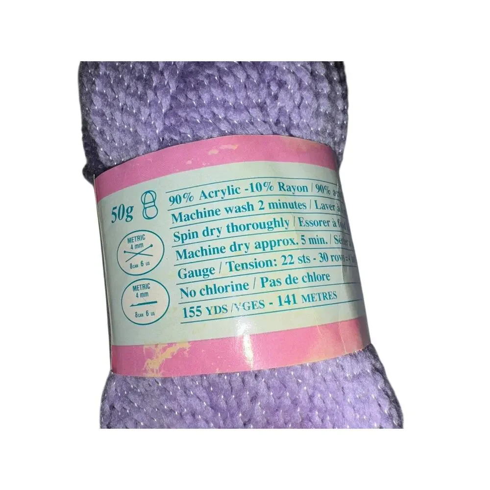 Purple Yarn Lot Caron Simply Soft Orchid Bouquet Baby‎ Sparkle Knitting Crochet
